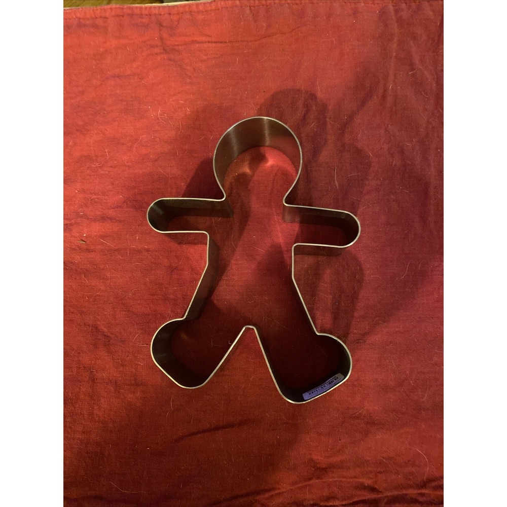 Crate & Barrel Cookie‎ Cutter Gingerbread Man 6" NWT Stainless Steel